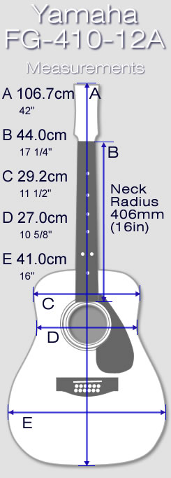 
 Yamaha FG-410-12A 
 Measurements 
 