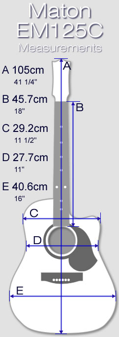 
 Maton EM 125C 
 Measurements 
 